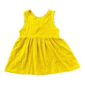 NWT Mini Boden Pineapple Yellow Pom Trim Crossback Girls Tank Top